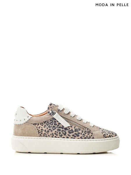 Moda in Pelle Leopard Print Baudry Scalloped Counter Slab Trainers (AM7992) | €131