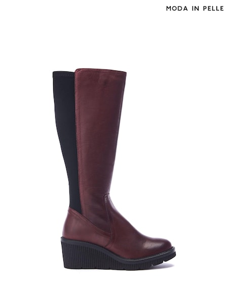Moda in Pelle Harpette Crepe Wedge Long Side Zip Boots (AM7995) | €335