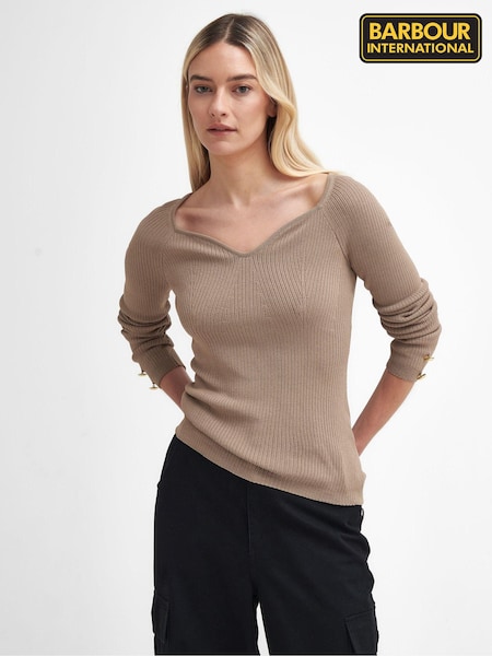 Barbour® International Irina Knit Brown Jumper (AM8010) | ₪402