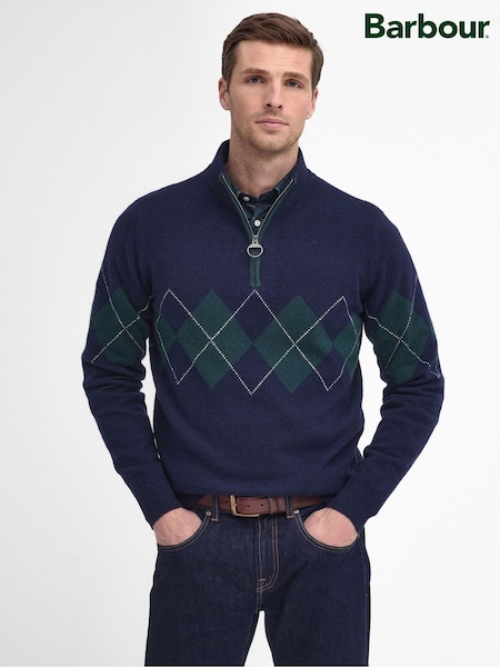 Barbour® Blue Hartfield Half Zip Jumper (AM8034) | €164
