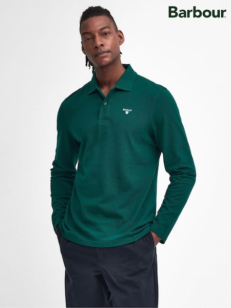 Barbour® Green Original Long Sleeves 100% Cotton Polo Shirt (AM8070) | €77
