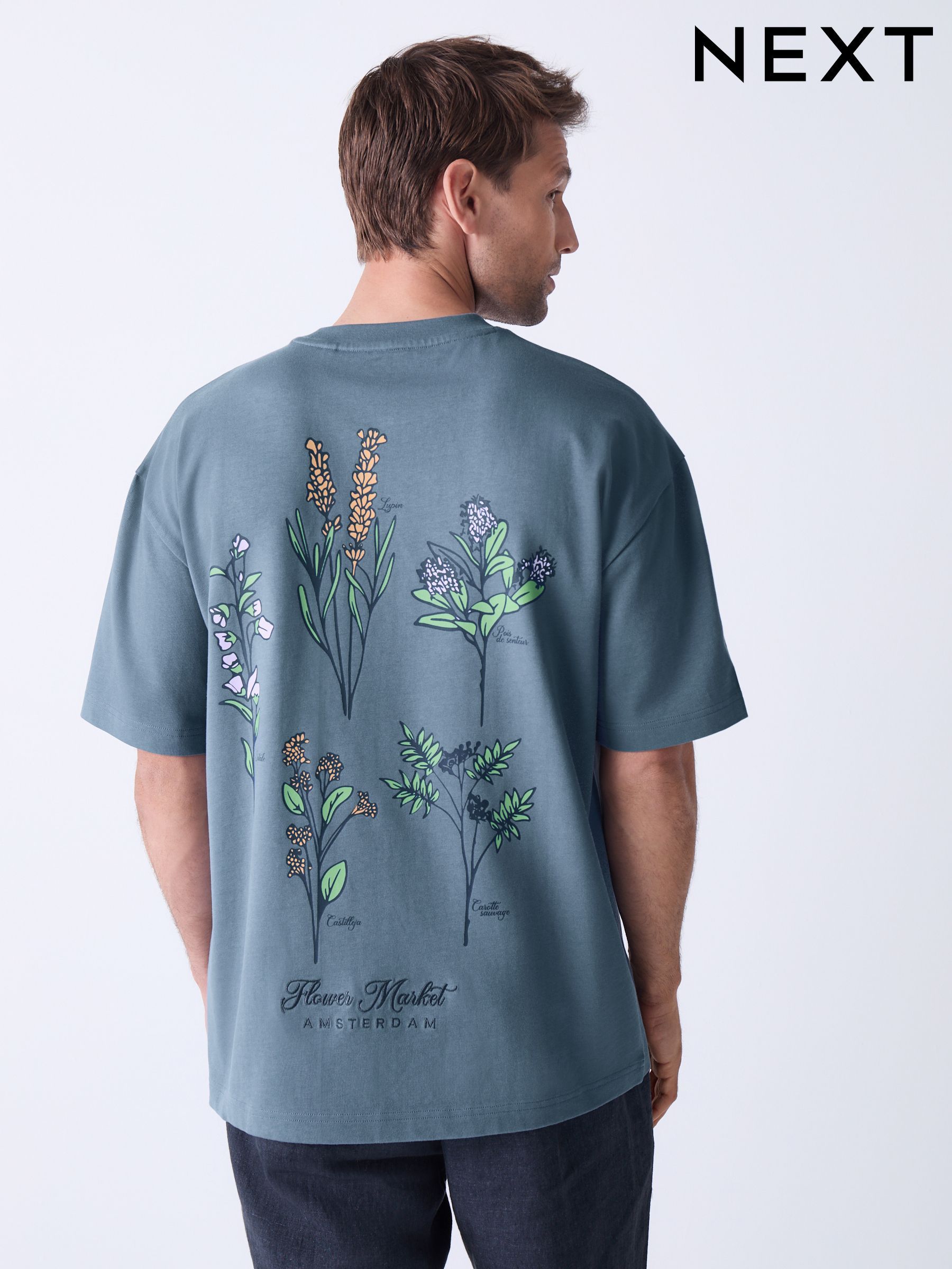 Tシャツ・カットソー OAMC Rings Graphic Print Short Sleeve T-Shirt Midnight Blue Buy Blue Script Text Relaxed Fit Graphic Print Heavy Weight