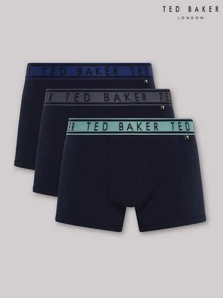 Ted Baker Blue Cotton Trunk 3 Pack (AM8120) | $68
