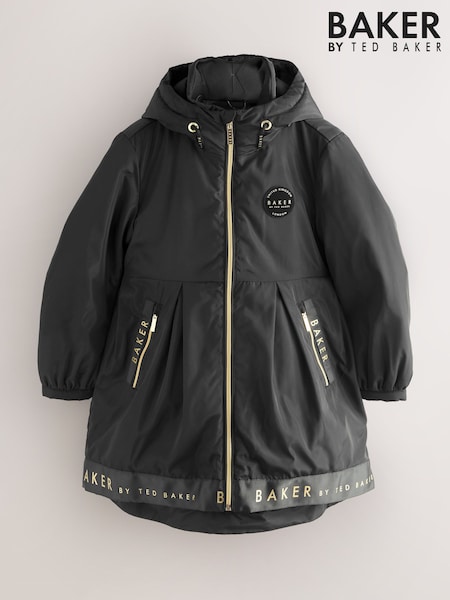 Schwarz - Baker by Ted Baker Shower Resistant Branded Hem Raincoat (AM8124) | 90 € - 98 €