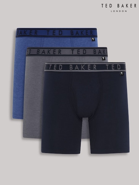 Ted Baker Blue Cotton Boxers 3 Pack (AM8126) | €56