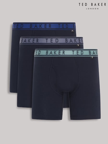 Ted Baker Blue Cotton Boxer Boxers 3 Pack (AM8129) | $68