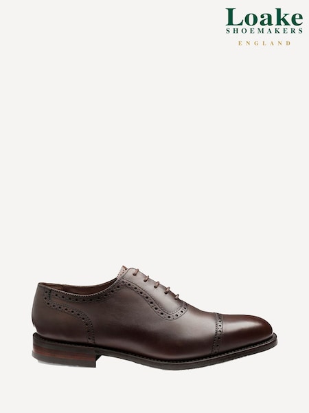 Loake Dk Calf Semi Brogue Brown Shoes (AM8132) | € 394
