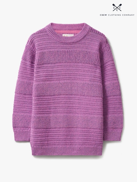 Crew Clothing Company Pink Mixed Stripe Textured Jumper (AM8133) | €37 - €47