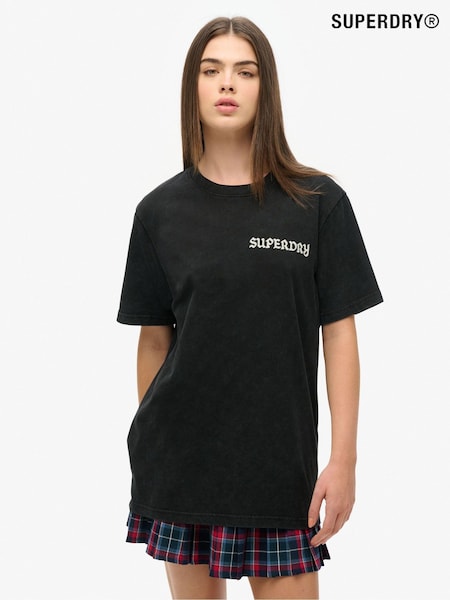Superdry Black Oversized Tattoo Graphic 100% Cotton T-Shirt (AM8210) | €37