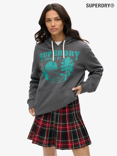 Superdry Grey Oversized Outdoor Graphic Hoodie (AM8221) | R$ 590