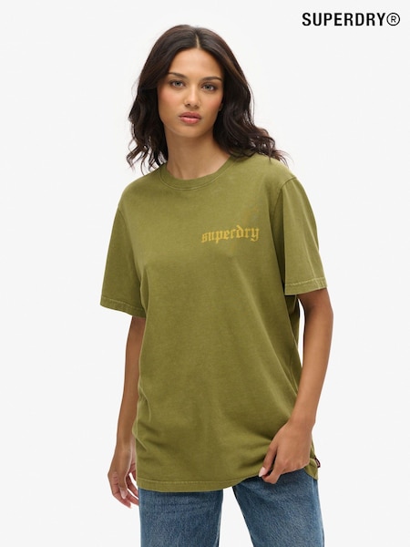 Superdry Green Oversized Tattoo Graphic 100% Cotton T-Shirt (AM8234) | €37