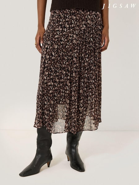 Jigsaw Brown Leopard Midi Abstract Skirt (AM8266) | €111
