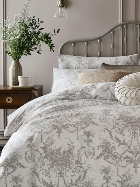 Laura Ashley Set of 2 Dark Dove Grey 100% Cotton Tuileries Pillowcases (AM8273) | €27