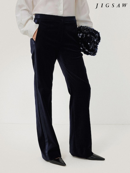 Jigsaw Blue Mason Velvet Trousers (AM8287) | €102