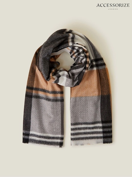 Accessorize Black Check Blanket Scarf (AM8298) | AED83