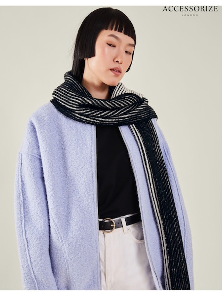 Accessorize Contrast Rib Knit Scarf (AM8300) | 125 LEI