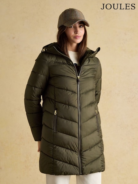 Moorsdale Khaki Green Mid Length Showerproof Padded Coat (AM8334) | €118