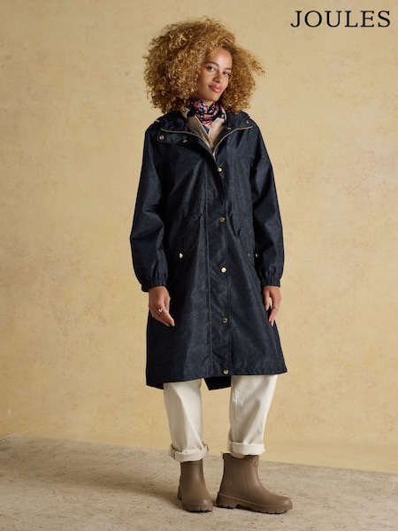 Marinha - Joules Holkham Waterproof Packable Raincoat With Hood (AM8336) | R$ 740