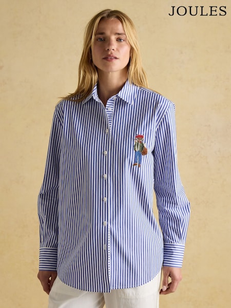 Azul/branco - Joules Amilla Boyfriend Fit Shirt (AM8357) | R$ 640