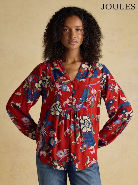 Joules Ava Red Popover Blouse (AM8366) | R$ 415