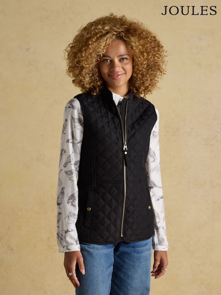 Minx Black Showerproof Diamond Quilted Gilet (AM8395) | €66