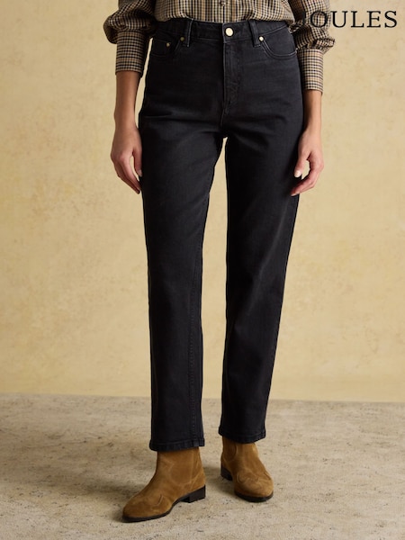 Joules Black Straight Fit Mid Rise Jeans (AM8405) | €78