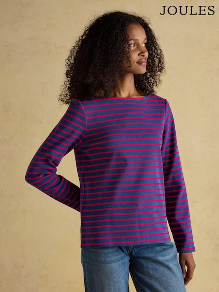 Joules Harbour Red/Blue Boat Neck Breton Top (AM8412) | R$ 285