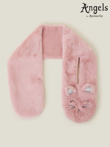 Angels By Accessorize Pink Girls Fluffy Faux Fur Cat Scarf (AM8479) | AED87