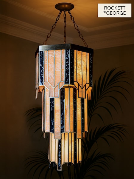 Rockett St George Black/Gold Art Deco Chandelier (AM8545) | €668