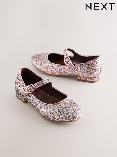 Mauve Pink Glitter Heeled Mary Jane Shoes (AM8565) | R$ 235 - R$ 305
