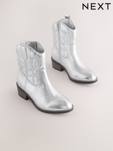 Silver Western Ankle Boots (AM8621) | €51 - €61