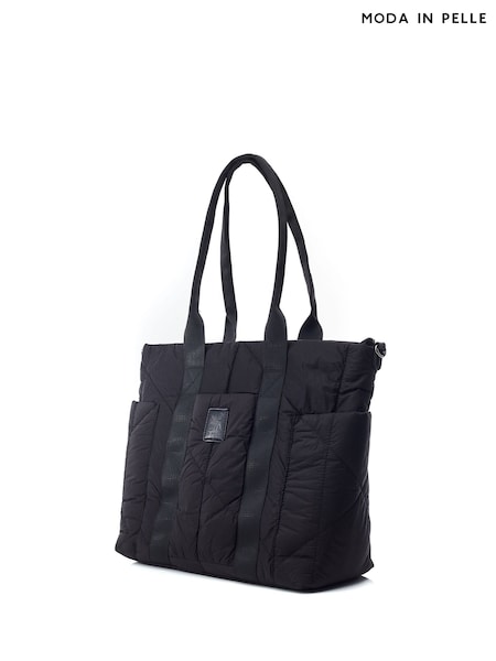 Moda In Pelle Alexia Bag Nylon Black Tote Bag With Pocket Detail (AM8640) | kr1 660