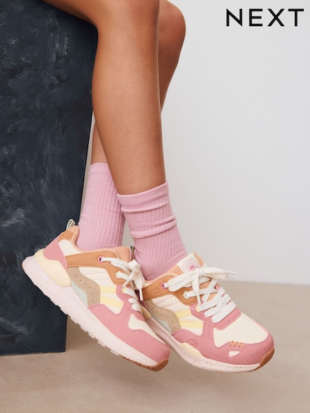 Muted Colourblock Lace-Up Trainers (AM8685) | AED127 - AED163