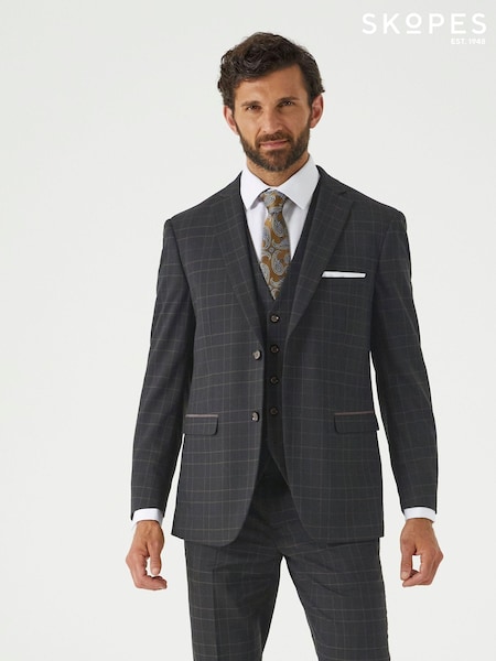 Skopes Green Casey Suit Tailored Jacket Windowpane Check (AM8739) | $159