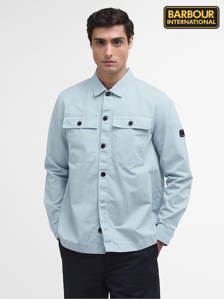 Barbour® International Blue Arlo 100% Cotton Overshirt (AM8742) | ₪503