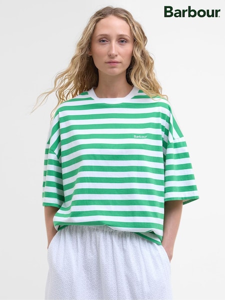 Barbour® Green Oversized Abby Stripe Top (AM8750) | €58