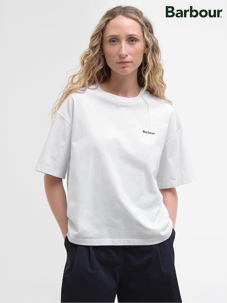 Barbour® White Oversized Jema 100% Cotton Top (AM8754) | €51