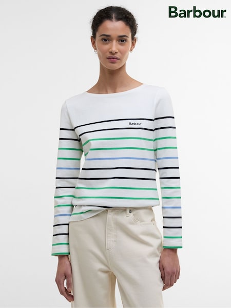 Barbour® White Hawkins Stripe 100% Cotton Top (AM8761) | €58