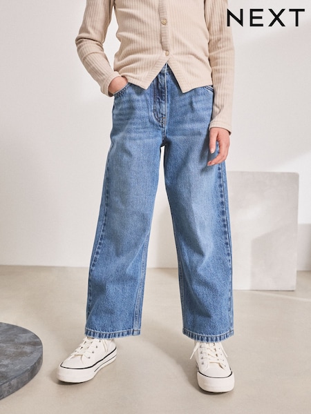 Mid Denim Blue Wide Leg Jeans (3-16yrs) (AM8799) | €20 - €26