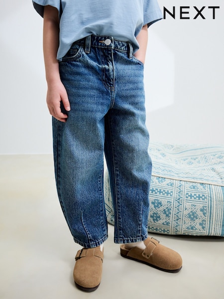 Mid Blue Denim Barrel Jeans (3-16yrs) (AM8803) | €24 - €32