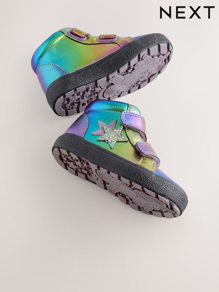 Metallic Star Standard Fit (F) Touch Fasten High Top Trainers (AM8820) | R$ 215 - R$ 235