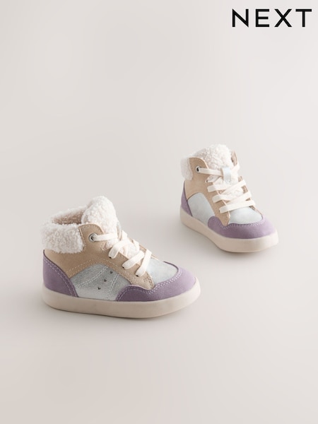متعدد الألوان - Borg Lined High Top Trainers (AM8830) | ‏109 ر.ق. - ‏119 ر.ق.