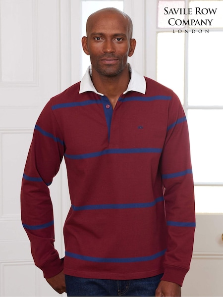 Savile Row Company Heavyweight 100% Cotton Jersey Rugby Shirt (AM8874) | ₪327