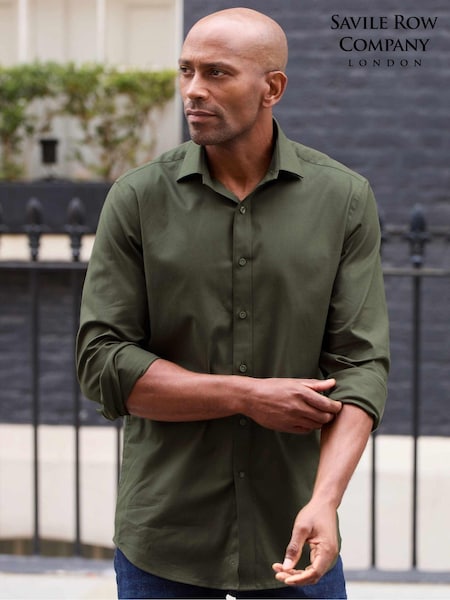 The Savile Row Company Stretch 100% Cotton Formal Shirt (AM8884) | ₪277