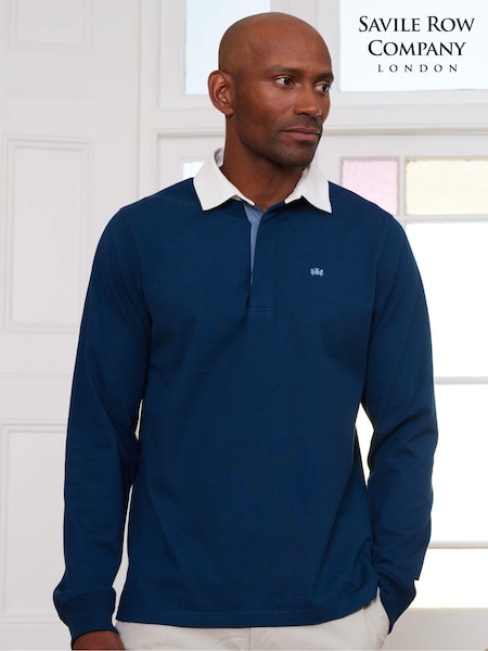 Savile Row Company Heavyweight 100% Cotton Jersey Rugby Shirt (AM8885) | ₪327