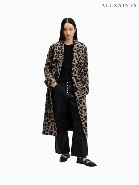 AllSaints Brown Mabel Leppo Coat (AM8943) | 2,173 QAR