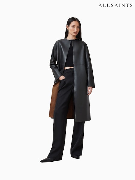 AllSaints Black Selby Suede Mac (AM8944) | ₪3,515