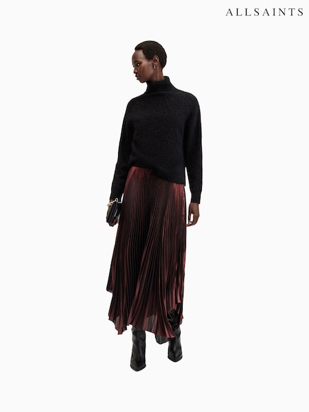 AllSaints Red Phia Metallic Skirt (AM8948) | €211