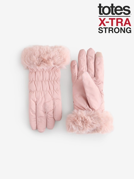 Totes Pink Ladies Isotoner Water Repellent Gloves with Smartouch (AM9018) | 1,202 UAH