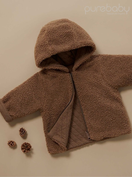 Braun - Purebaby Flauschige Wendbare Jacke (AM9044) | 30 €